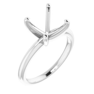 Platinum  10 mm Round Solitaire Engagement Ring Mounting