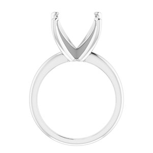 Sterling Silver  13 mm Round Solitaire Engagement Ring Mounting