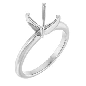 Platinum  7 mm Cushion Solitaire Engagement Ring Mounting