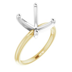 14K Yellow/White Gold  14x10 mm Oval Solitaire Engagement Ring Mounting