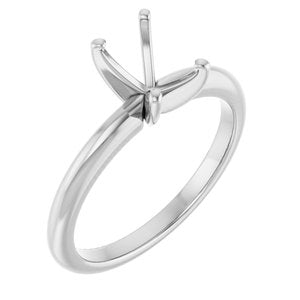 Platinum  7x5 mm Emerald Solitaire Engagement Ring Mounting