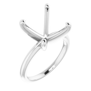 Sterling Silver  13 mm Round Solitaire Engagement Ring Mounting