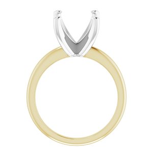 14K Yellow/White Gold  14x10 mm Oval Solitaire Engagement Ring Mounting