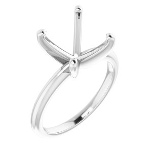 14K White Gold  11 mm Round Solitaire Engagement Ring Mounting