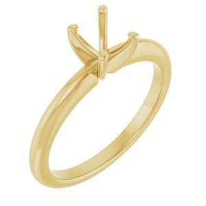 10K Yellow Gold  7x5 mm Oval Solitaire Engagement Ring Mounting