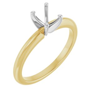 14K Yellow/White Gold  7x5 mm Oval Solitaire Engagement Ring Mounting