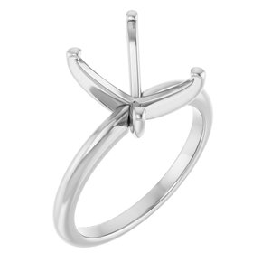 Platinum  10x8 mm Emerald Solitaire Engagement Ring Mounting