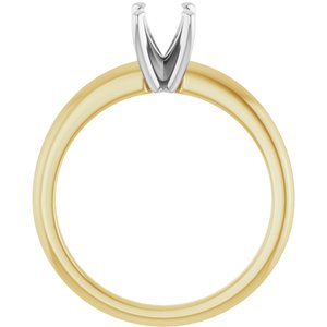 14K Yellow/White Gold  7x5 mm Oval Solitaire Engagement Ring Mounting