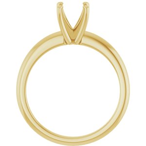 18K Yellow Gold  6.5 mm Round Solitaire Engagement Ring Mounting