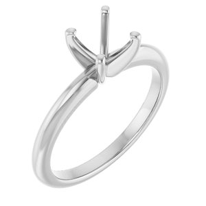 Platinum  6.5 mm Round Solitaire Engagement Ring Mounting