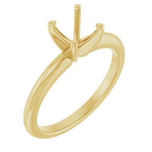 18K Yellow Gold  6.5 mm Round Solitaire Engagement Ring Mounting