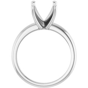 Platinum  10x8 mm Emerald Solitaire Engagement Ring Mounting