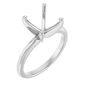 14K White Gold  7.5 mm Square Solitaire Engagement Ring Mounting