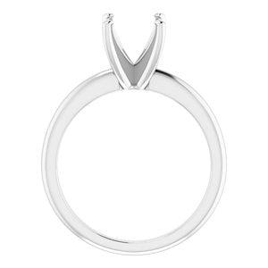 Platinum  6 mm Square Solitaire Engagement Ring Mounting