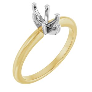 14K Yellow/White Gold  8x4 mm Marquise Solitaire Engagement Ring Mounting