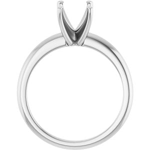Platinum  8x6 mm Emerald Solitaire Engagement Ring Mounting