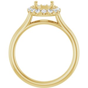 14K Yellow Gold 8x6 mm Oval 1/3 CTW Lab-Grown Diamond Semi-Set Engagement Ring