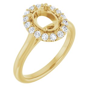 14K Yellow Gold 8x6 mm Oval 1/3 CTW Lab-Grown Diamond Semi-Set Engagement Ring