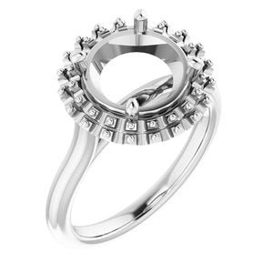 Platinum  9.4 mm Round Engagement Ring Mounting