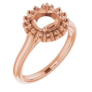 14K Rose Gold  7 mm Round Engagement Ring Mounting