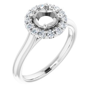 14K White Gold 6.5 mm Round 1/4 CTW Natural Diamond Semi-Set Engagement Ring