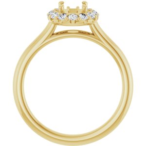 14K Yellow Gold 7x5 mm Oval 1/4 CTW Lab-Grown Diamond Semi-Set Engagement Ring
