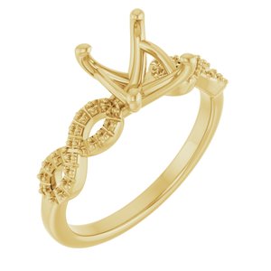 10K Yellow Gold  9x7 mm Oval Engagement Ring Mounting