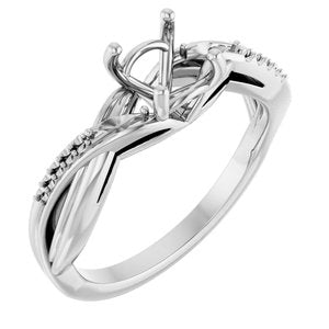 14K White Gold 6.5 mm Round Infinity-Inspired Engagement Ring Mounting