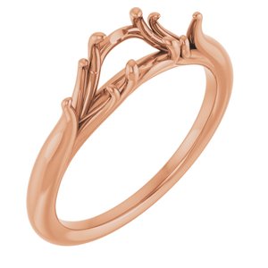 14K Rose Gold 5.2 mm Round Engagement Ring Mounting