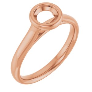 14K Rose Gold  5.2 mm Round Solitaire Engagement Ring Mounting