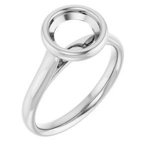 Platinum  7.4 mm Round Solitaire Engagement Ring Mounting