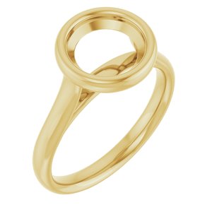 14K Yellow Gold 8.2 mm Round Solitaire Engagement Ring Mounting   