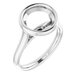10K White Gold 9.4 mm Round Solitaire Engagement Ring Mounting   