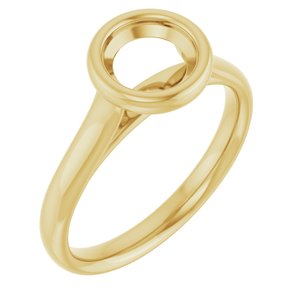 10K Yellow Gold  6.5 mm Round Solitaire Engagement Ring Mounting