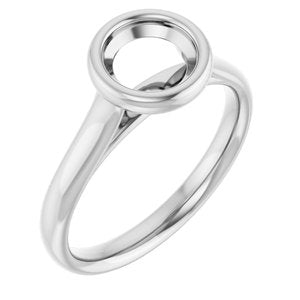Platinum  6.5 mm Round Solitaire Engagement Ring Mounting