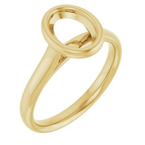 10K Yellow Gold  8x6 mm Oval Solitaire Engagement Ring Mounting