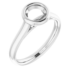 Platinum  6 mm Round Solitaire Engagement Ring Mounting