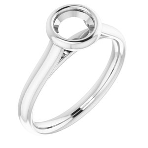 14K White Gold  5.5 mm Round Solitaire Engagement Ring Mounting