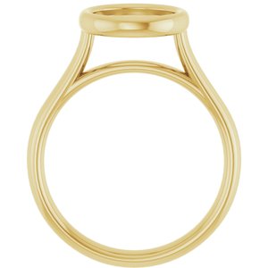 14K Yellow Gold 8.2 mm Round Solitaire Engagement Ring Mounting   