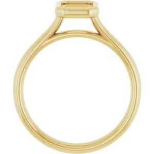 10K Yellow Gold  7x5 mm Emerald Solitaire Engagement Ring Mounting