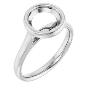 Platinum  8 mm Round Solitaire Engagement Ring Mounting