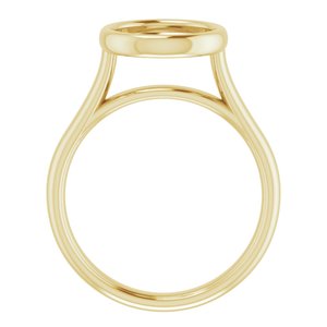 14K Yellow Gold 8.8 mm Round Solitaire Engagement Ring Mounting   