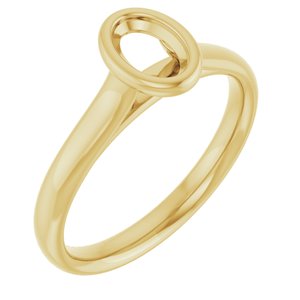 10K Yellow Gold  6x4 mm Oval Solitaire Engagement Ring Mounting