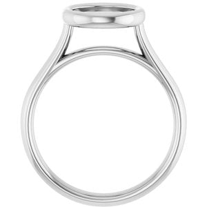 Platinum  8 mm Round Solitaire Engagement Ring Mounting