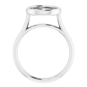 10K White Gold 9.4 mm Round Solitaire Engagement Ring Mounting   