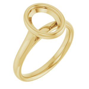 10K Yellow Gold  9x7 mm Oval Solitaire Engagement Ring Mounting