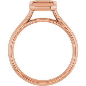 10K Rose Gold  8x6 mm Emerald Solitaire Engagement Ring Mounting