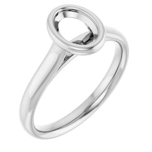 Sterling Silver  7x5 mm Oval Solitaire Engagement Ring Mounting