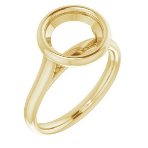 14K Yellow Gold 8.8 mm Round Solitaire Engagement Ring Mounting   