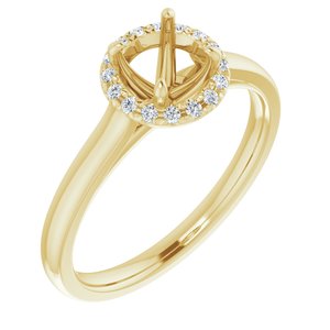 14K Yellow Gold 5.8 mm Round .08 CTW Natural Diamond Semi-Set Engagement Ring